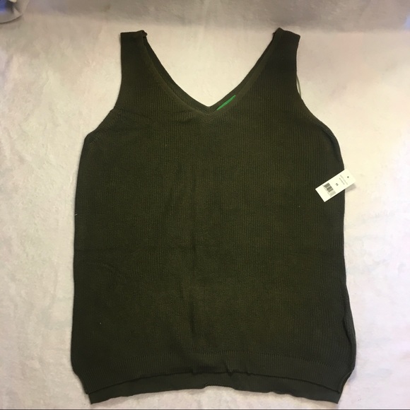 Soft Utility Sweaters - Soft Utility Sweater Vest Womens M Olive Green NEW V-Neck Ribbed Knit Sleeveless